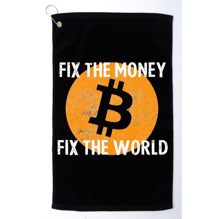 Crypto Fix The Money Fix The World Bitcoin Quote Golf Towel