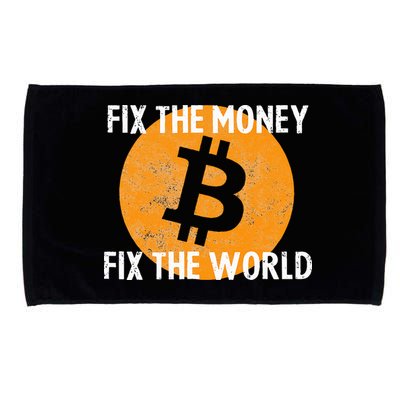 Crypto Fix The Money Fix The World Bitcoin Quote Microfiber Hand Towel