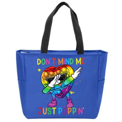 Colorful Fidget Toy Don't Mind Me Just Poppin' Pop It Funny Gift Zip Tote Bag