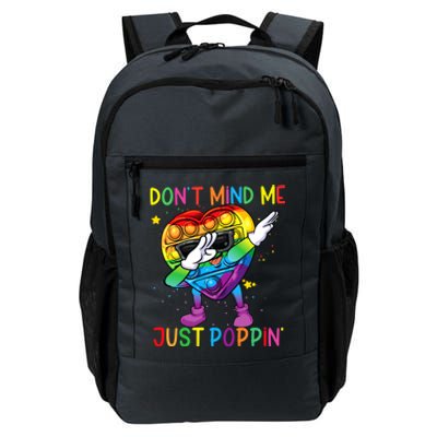 Colorful Fidget Toy Don't Mind Me Just Poppin' Pop It Funny Gift Daily Commute Backpack