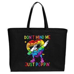 Colorful Fidget Toy Don't Mind Me Just Poppin' Pop It Funny Gift Cotton Canvas Jumbo Tote