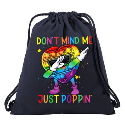 Colorful Fidget Toy Don't Mind Me Just Poppin' Pop It Funny Gift Drawstring Bag