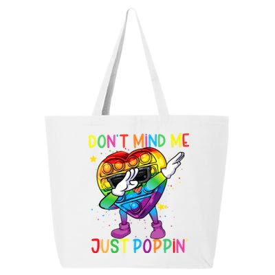 Colorful Fidget Toy Don't Mind Me Just Poppin' Pop It Funny Gift 25L Jumbo Tote