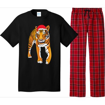 Christmas Funny Tiger Santa Hat Xmas Pajama For Pajama Set