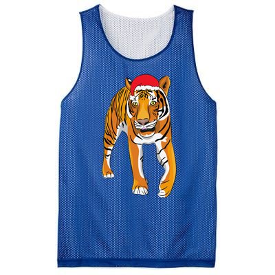 Christmas Funny Tiger Santa Hat Xmas Pajama For Mesh Reversible Basketball Jersey Tank