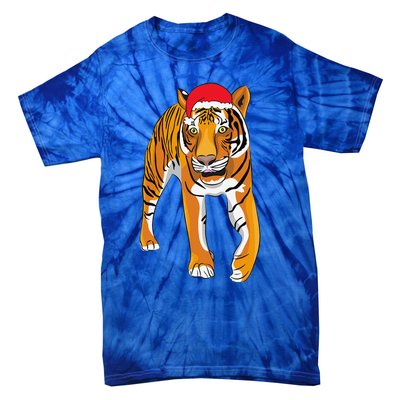 Christmas Funny Tiger Santa Hat Xmas Pajama For Tie-Dye T-Shirt