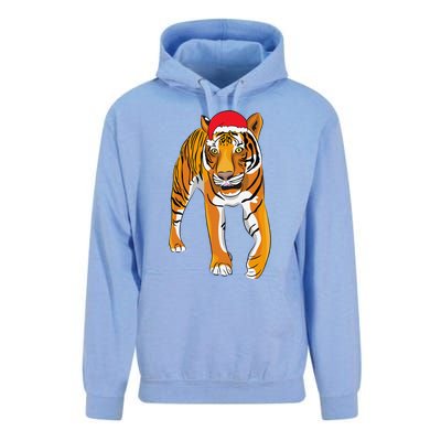 Christmas Funny Tiger Santa Hat Xmas Pajama For Unisex Surf Hoodie