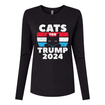 Cats For Trump 2024 Election Womens Cotton Relaxed Long Sleeve T-Shirt