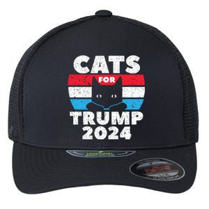 Cats For Trump 2024 Election Flexfit Unipanel Trucker Cap