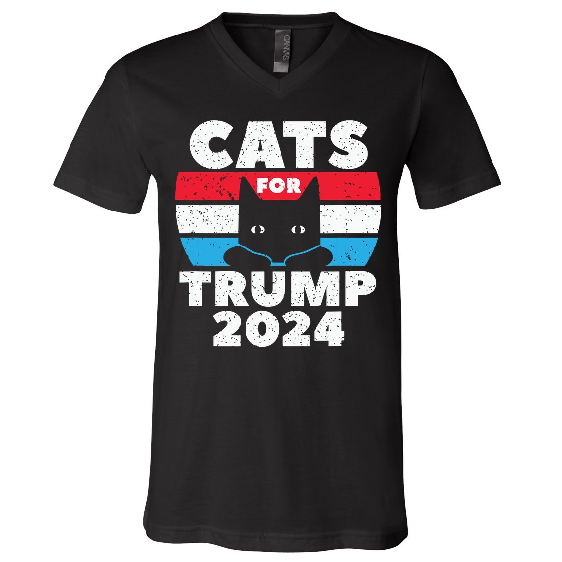 Cats For Trump 2024 Election V-Neck T-Shirt
