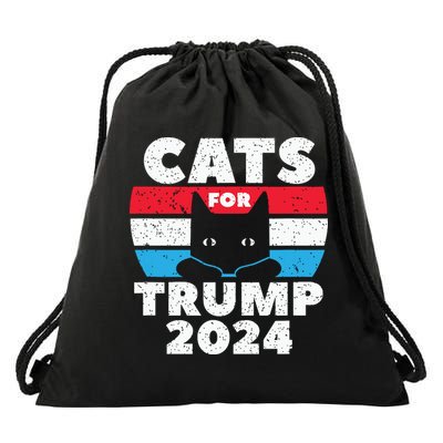 Cats For Trump 2024 Election Drawstring Bag