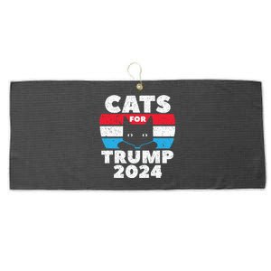 Cats For Trump 2024 Election Large Microfiber Waffle Golf Towel