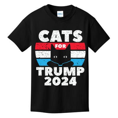 Cats For Trump 2024 Election Kids T-Shirt