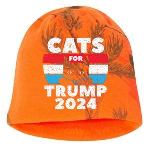 Cats For Trump 2024 Election Kati - Camo Knit Beanie