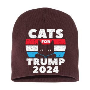 Cats For Trump 2024 Election Short Acrylic Beanie