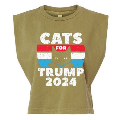 Cats For Trump 2024 Election Garment-Dyed Women's Muscle Tee