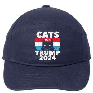 Cats For Trump 2024 Election 7-Panel Snapback Hat