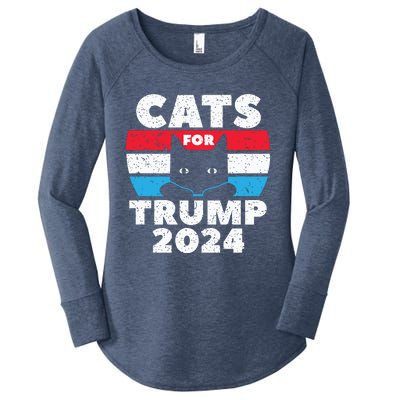 Cats For Trump 2024 Election Women's Perfect Tri Tunic Long Sleeve Shirt