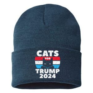 Cats For Trump 2024 Election Sustainable Knit Beanie