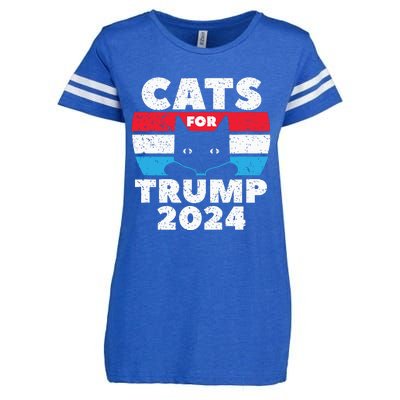 Cats For Trump 2024 Election Enza Ladies Jersey Football T-Shirt