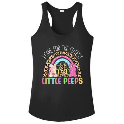 Care For The Cutest Little Bunnies NICU Nurse Easter Leopard Ladies PosiCharge Competitor Racerback Tank