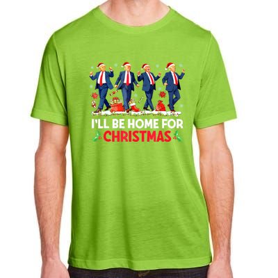 Christmas Funny Trump Ill Be Home For Xmas Santa Pajamas Gift Adult ChromaSoft Performance T-Shirt