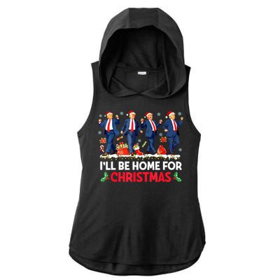 Christmas Funny Trump Ill Be Home For Xmas Santa Pajamas Gift Ladies PosiCharge Tri-Blend Wicking Draft Hoodie Tank