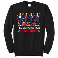 Christmas Funny Trump Ill Be Home For Xmas Santa Pajamas Gift Sweatshirt