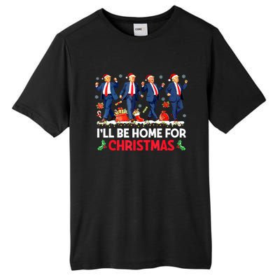 Christmas Funny Trump Ill Be Home For Xmas Santa Pajamas Gift Tall Fusion ChromaSoft Performance T-Shirt