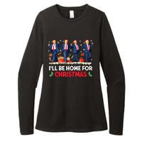 Christmas Funny Trump Ill Be Home For Xmas Santa Pajamas Gift Womens CVC Long Sleeve Shirt