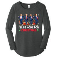 Christmas Funny Trump Ill Be Home For Xmas Santa Pajamas Gift Women's Perfect Tri Tunic Long Sleeve Shirt