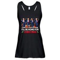 Christmas Funny Trump Ill Be Home For Xmas Santa Pajamas Gift Ladies Essential Flowy Tank