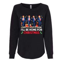 Christmas Funny Trump Ill Be Home For Xmas Santa Pajamas Gift Womens California Wash Sweatshirt