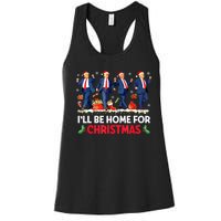 Christmas Funny Trump Ill Be Home For Xmas Santa Pajamas Gift Women's Racerback Tank