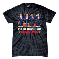 Christmas Funny Trump Ill Be Home For Xmas Santa Pajamas Gift Tie-Dye T-Shirt