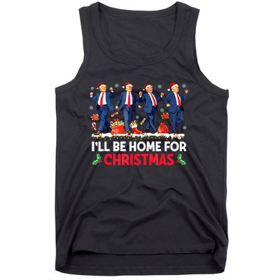 Christmas Funny Trump Ill Be Home For Xmas Santa Pajamas Gift Tank Top