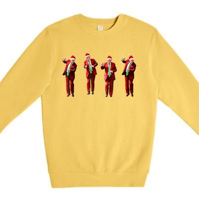 Christmas Funny Trump Dance Santa Claus Xmas Pajamas Gift Premium Crewneck Sweatshirt