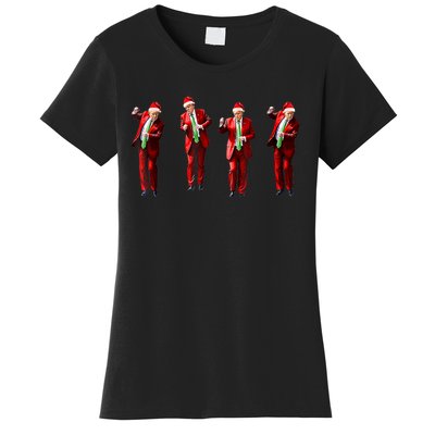 Christmas Funny Trump Dance Santa Claus Xmas Pajamas Gift Women's T-Shirt