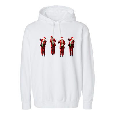 Christmas Funny Trump Dance Santa Claus Xmas Pajamas Gift Garment-Dyed Fleece Hoodie