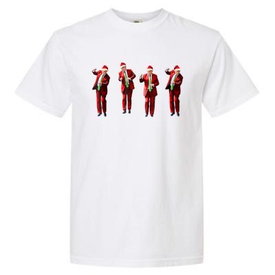 Christmas Funny Trump Dance Santa Claus Xmas Pajamas Gift Garment-Dyed Heavyweight T-Shirt