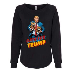 Cats For Trump 2024 Election Funny Trump Cats Lover Womens California Wash Sweatshirt