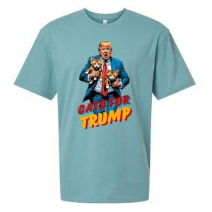 Cats For Trump 2024 Election Funny Trump Cats Lover Sueded Cloud Jersey T-Shirt