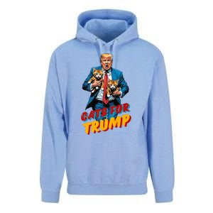 Cats For Trump 2024 Election Funny Trump Cats Lover Unisex Surf Hoodie