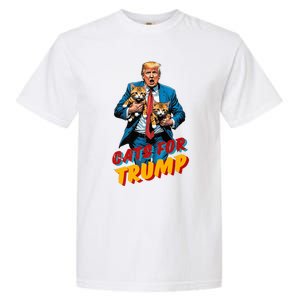 Cats For Trump 2024 Election Funny Trump Cats Lover Garment-Dyed Heavyweight T-Shirt