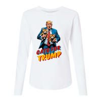 Cats For Trump 2024 Election Funny Trump Cats Lover Womens Cotton Relaxed Long Sleeve T-Shirt