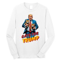 Cats For Trump 2024 Election Funny Trump Cats Lover Long Sleeve Shirt