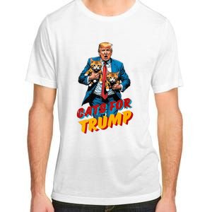 Cats For Trump 2024 Election Funny Trump Cats Lover Adult ChromaSoft Performance T-Shirt