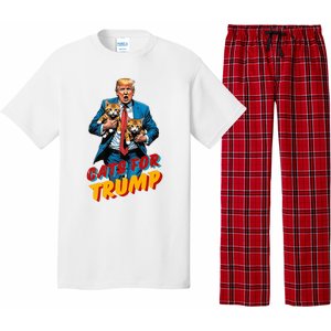 Cats For Trump 2024 Election Funny Trump Cats Lover Pajama Set