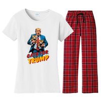 Cats For Trump 2024 Election Funny Trump Cats Lover Women's Flannel Pajama Set