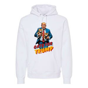 Cats For Trump 2024 Election Funny Trump Cats Lover Premium Hoodie